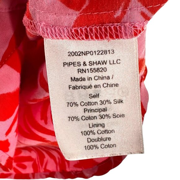 Veronica Beard Samy Red and Pink Print Balloon Sleeve Mini Dress Size 12 - Picture 6 of 6